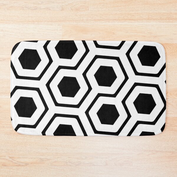 Item preview, Bold Black and White Honeycomb Hexagon Maze Pattern, Modern Scandi Art  designed and sold by PenguinForests.