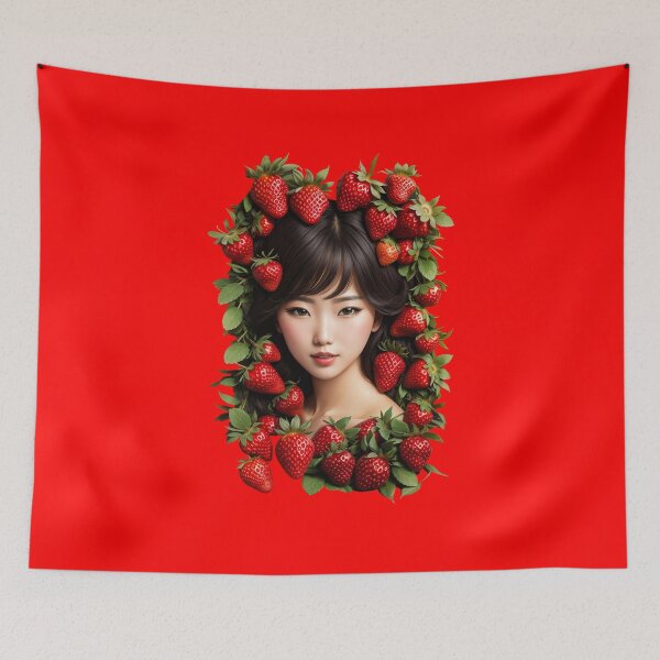 Item preview, Strawberry Fairy Portrait designed and sold by ArtVibeInk.
