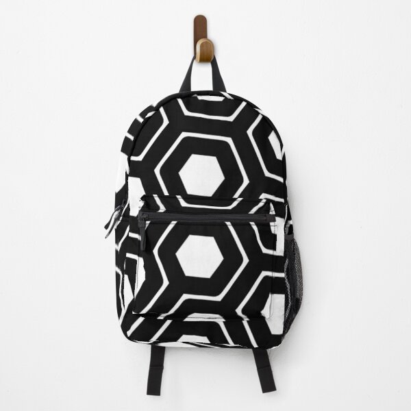 Item preview, Black White Hexagon Honeycomb Maze Geometric Pattern, Monochrome Nordic Contemporary Art designed and sold by PenguinForests.