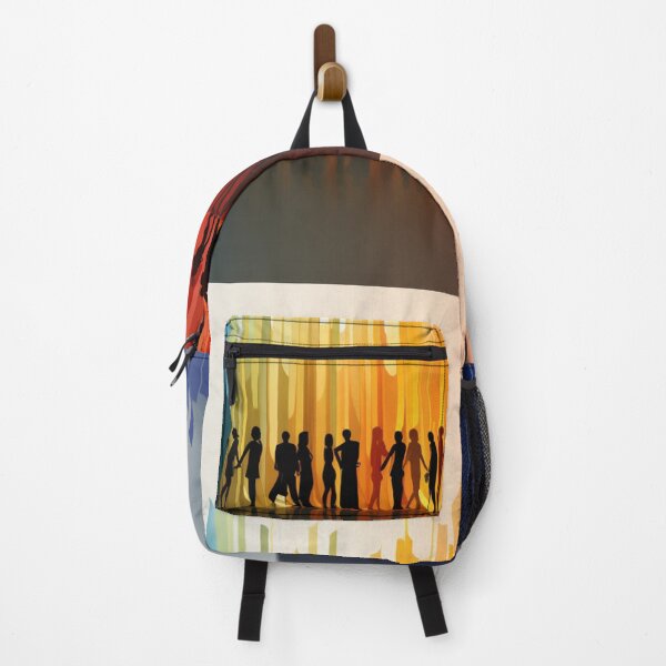 Item preview, Colorful collum with people silhouette designed and sold by windylize.