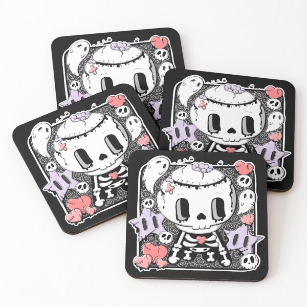 Item preview, Bones the zombie skeleton in kawaii style designed and sold by studiomogwai.