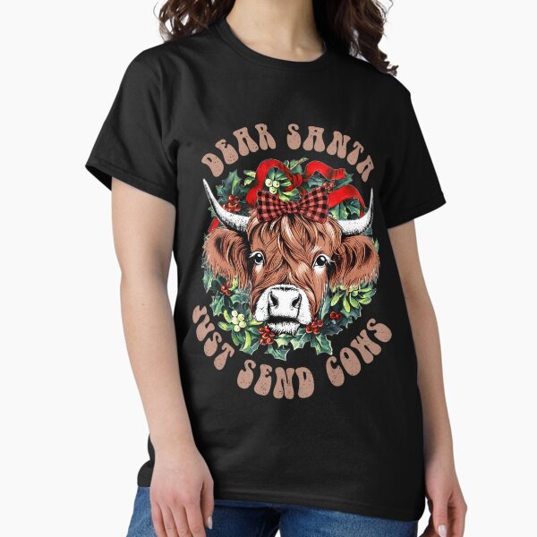 Vista previa del artículo con la obra «Feliz Navidad Linda Vaca Highland», diseñado y vendido por OdysseyOracle.