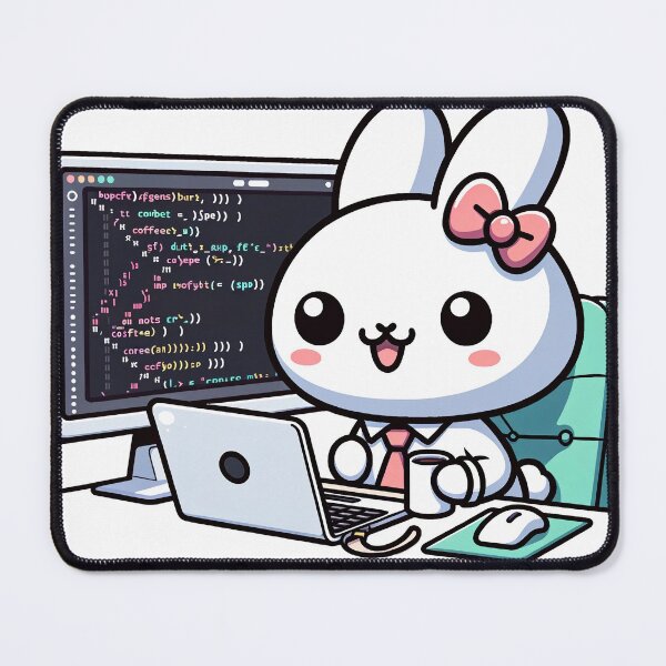 Item preview, Dual Display Dreams: Programmer Bunny's Kawaii Code Sessions designed and sold by PuffPuffPrint.
