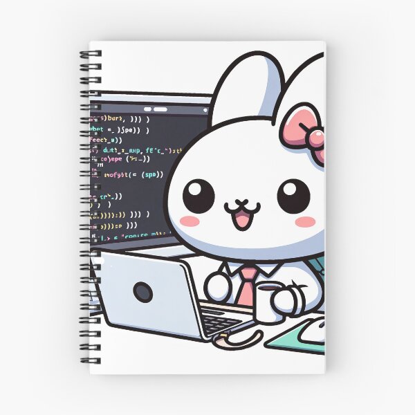 Item preview, Dual Display Dreams: Programmer Bunny's Kawaii Code Sessions designed and sold by PuffPuffPrint.