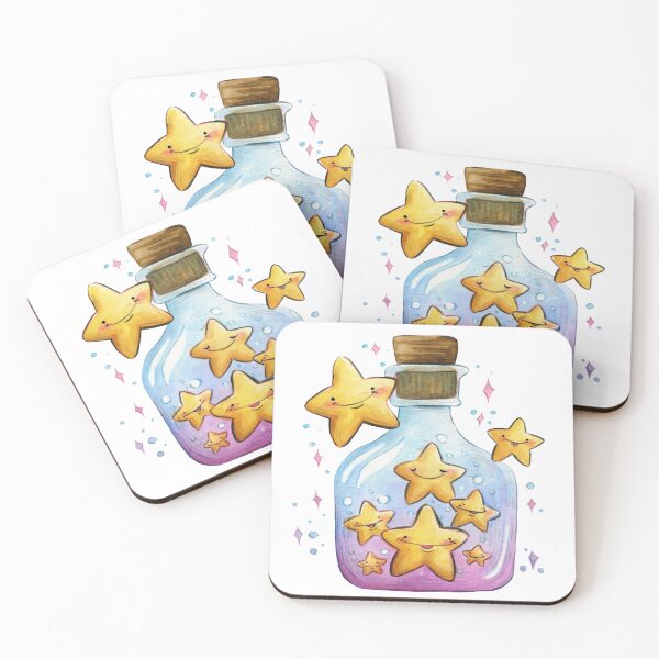 Item preview, Fairy Bottle Little happy stars watercolour painting designed and sold by carlottamascolo.