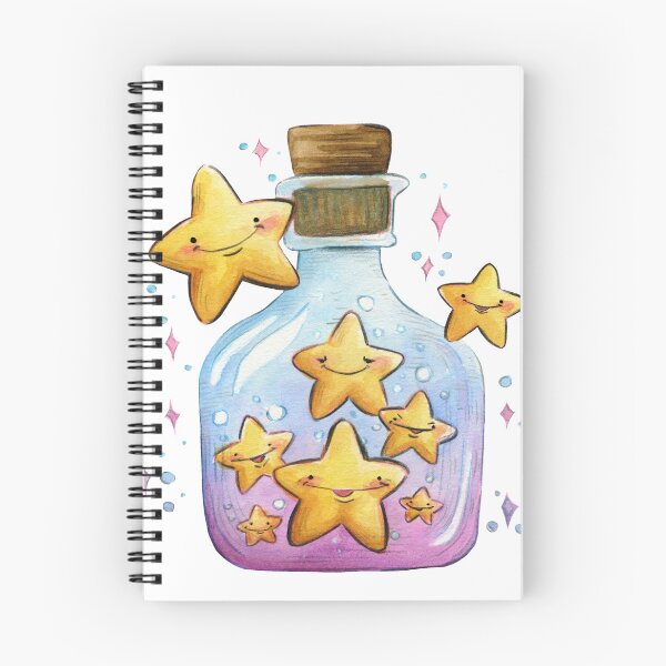 Item preview, Fairy Bottle Little happy stars watercolour painting designed and sold by carlottamascolo.
