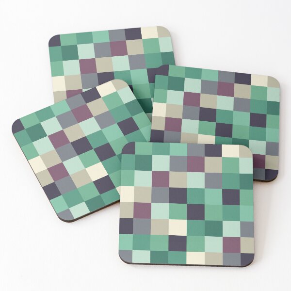 Item preview, Retro Checker Pattern Blue Green Gray designed and sold by Stephanie McRae.