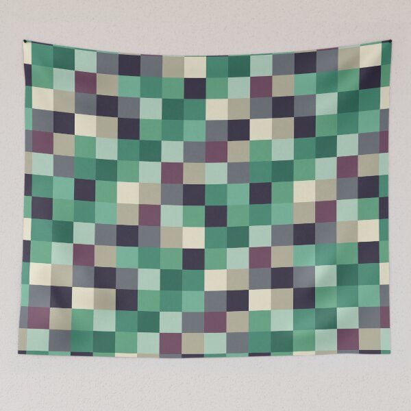 Item preview, Retro Checker Pattern Blue Green Gray designed and sold by Stephanie McRae.
