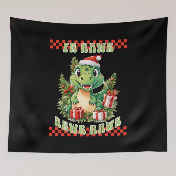 Item preview, Fa Rawr Christmas Baby Dinosaur designed and sold by RockBeeDesigns.