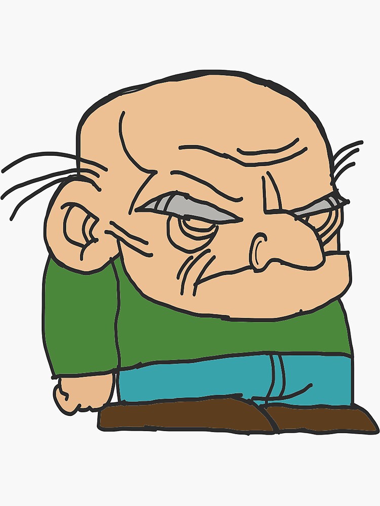 "Grumpy grandpa with green shirt" Sticker by Justaburgscuzzi Redbubble