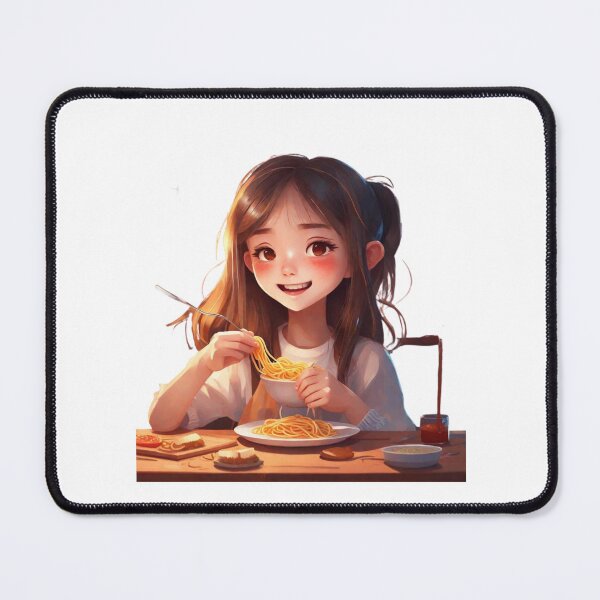 Item preview, Girl Eating Spaghetti Cute Kawaii Girl Eating spaghetti Cute Anime Girl Eating Spaghetti designed and sold by MatthewViews.