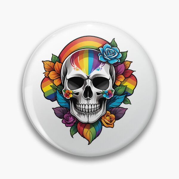 Item preview, Skull Centric Rainbow and Flowers Frame designed and sold by PixelFixArt.