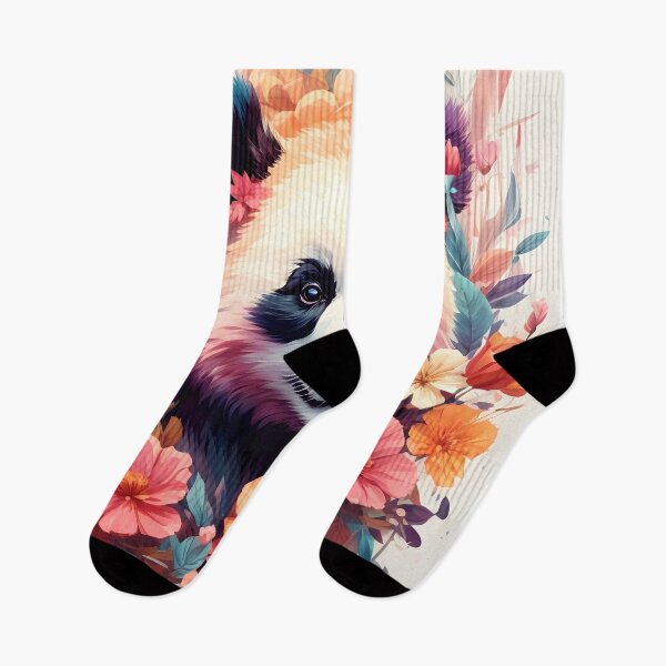 Item preview, Colorful Panda in Vibrant Flower Garden designed and sold by Ceemko's Vintage Corner.