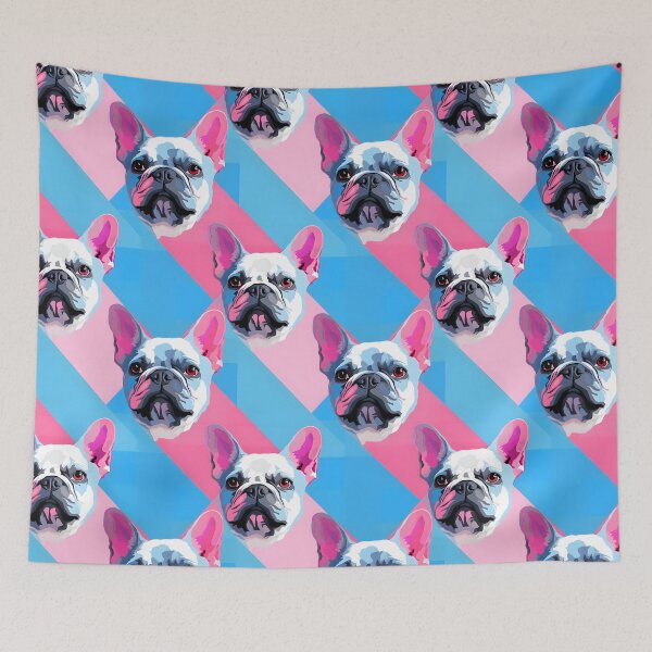 Item preview, Blue and Pink Frenchie Composite Overlay Pattern #10 designed and sold by ARTficiallyAnon.