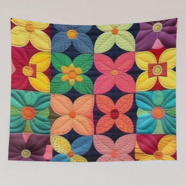 Item preview, Colorful floral Patchwork  designed and sold by Roxburylane.