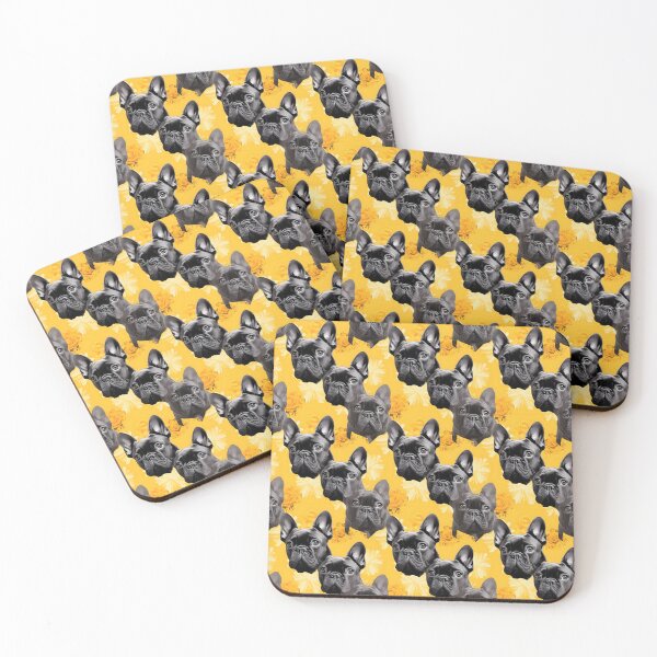 Item preview, Charcoal & Yellow Frenchie Composite Overlay Pattern #1 designed and sold by ARTficiallyAnon.
