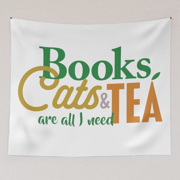 Item preview, Books, Cats & Tea Are All I Need designed and sold by HiFlyerCreative.