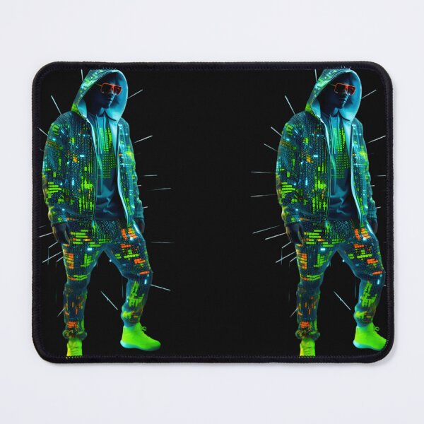 Item preview, Glowing neon male in the style of hip hop aesthetics designed and sold by AI-Only Creations.