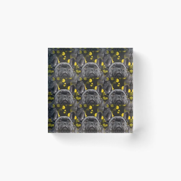 Item preview, Charcoal & Yellow Frenchie Composite Overlay Pattern #3 designed and sold by ARTficiallyAnon.