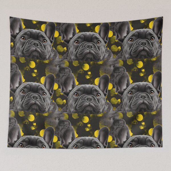 Item preview, Charcoal & Yellow Frenchie Composite Overlay Pattern #3 designed and sold by ARTficiallyAnon.