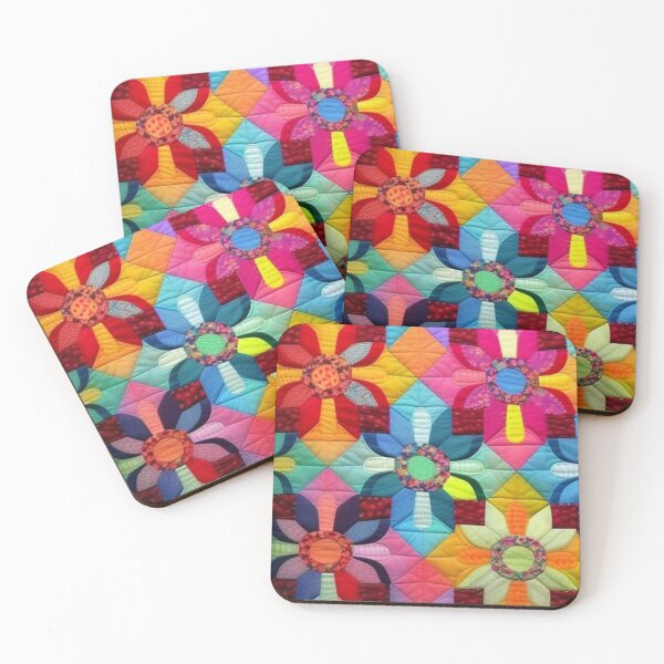 Item preview, Colorful floral Patchwork quilt  designed and sold by Roxburylane.