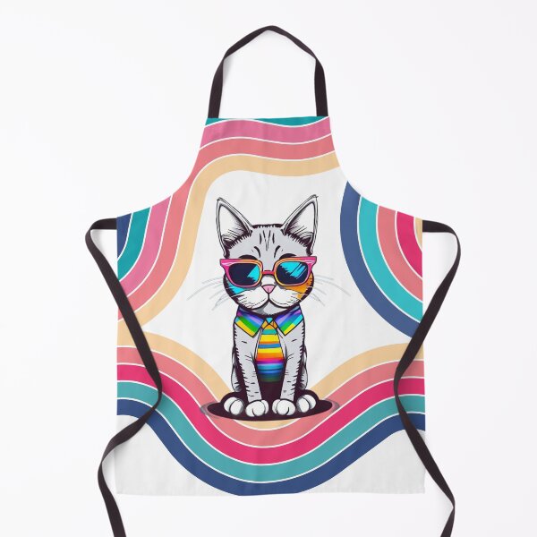 Item preview, Rainbow Groove Cat designed and sold by ALITTLETOWN.