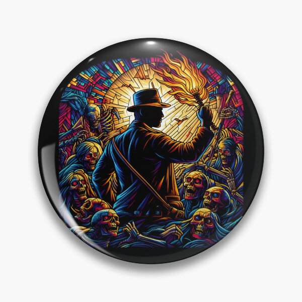 Item preview, Torch-Wielding Explorer Amongst the Undying - Stained Glass - Adventure designed and sold by Fenay Designs.