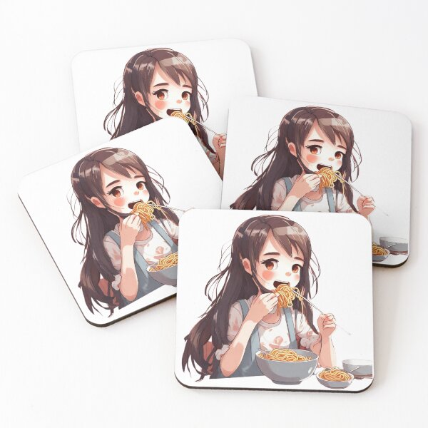Item preview, Girl Eating Spaghetti Cute Kawaii Girl Eating spaghetti Cute Anime Girl Eating Spaghetti  designed and sold by MatthewViews.