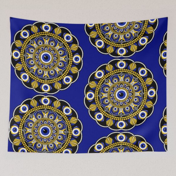 Item preview, Navy and Gold Eyes on the Prize Dot Mandala designed and sold by Triplicate Limited.