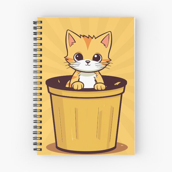 Item preview, Purrfect Hideaway: Ginger Cat in a Yellow Trashcan Fun designed and sold by WILDEVIOLET.