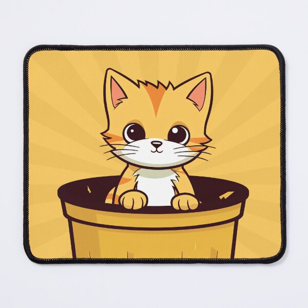 Item preview, Purrfect Hideaway: Ginger Cat in a Yellow Trashcan Fun designed and sold by WILDEVIOLET.