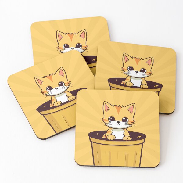 Item preview, Purrfect Hideaway: Ginger Cat in a Yellow Trashcan Fun designed and sold by WILDEVIOLET.