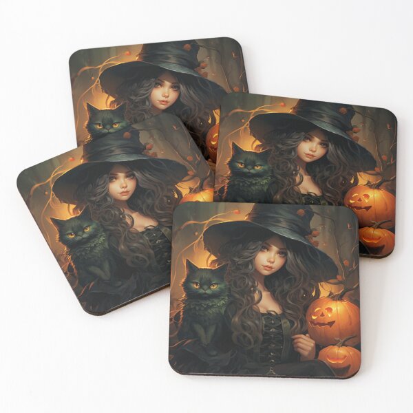 Item preview, Mystical witch with a cat designed and sold by PixSellerShop.