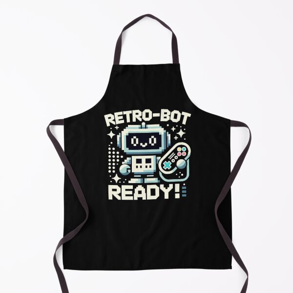 Item preview, Retro-bot Ready! - Pixelated Robot with Retro Gaming Controller designed and sold by PixelPunkster.