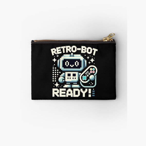 Item preview, Retro-bot Ready! - Pixelated Robot with Retro Gaming Controller designed and sold by PixelPunkster.