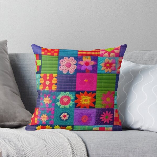 Item preview, Colorful floral Patchwork quilt  designed and sold by Roxburylane.