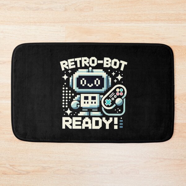 Item preview, Retro-bot Ready! - Pixelated Robot with Retro Gaming Controller designed and sold by PixelPunkster.