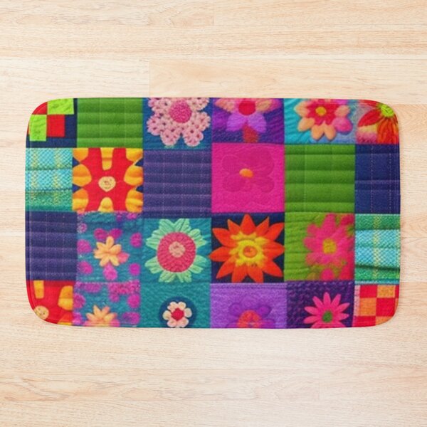 Item preview, Colorful floral Patchwork quilt  designed and sold by Roxburylane.