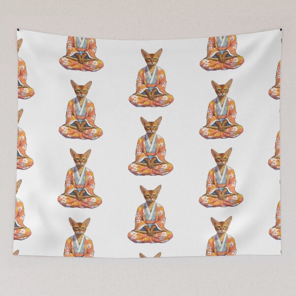 Item preview, Cat Buddha, Meditation Sticker For Home, Digital Art, For Yoga Studio designed and sold by MartynGrey.