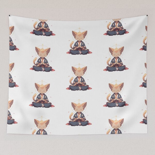 Item preview, Cat Buddha, Digital Art, For Yoga Studio , Buddhist symbol, home decoration designed and sold by MartynGrey.