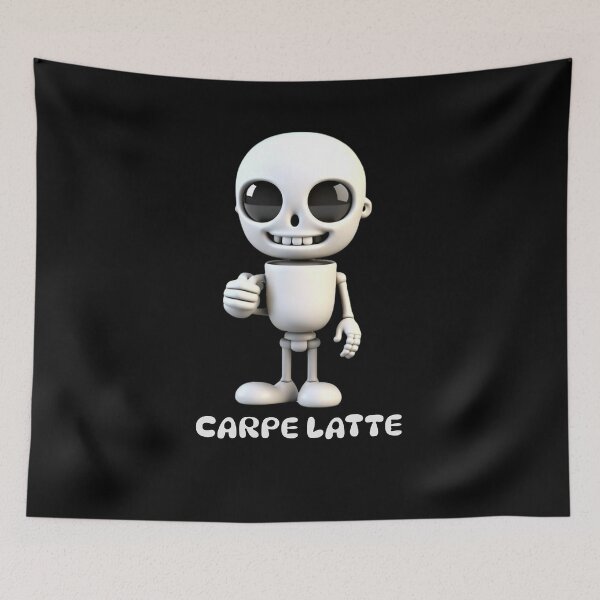 Item preview, Funny Coffee Mug Skeleton Carpe Latte designed and sold by Manifest-Style.