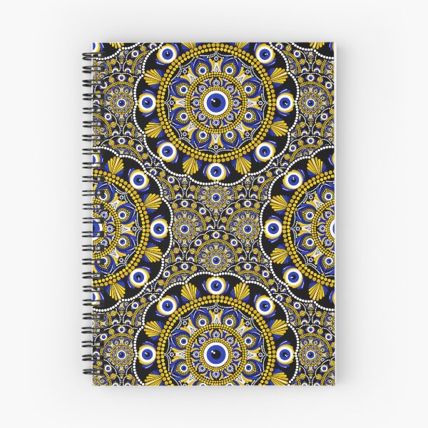Item preview, Navy and Gold Eyes on the Prize Dot Mandala Scale Tile Pattern designed and sold by Triplicate Limited.
