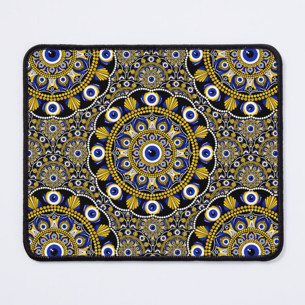 Item preview, Navy and Gold Eyes on the Prize Dot Mandala Scale Tile Pattern designed and sold by Triplicate Limited.