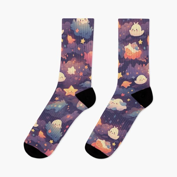 Item preview, Nocturne Sky: Cartoon Stars & Vortex Clouds designed and sold by YYWDesigns.