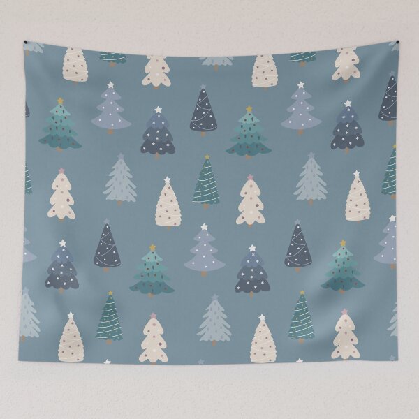 Item preview, Holiday Trees: Merry Christmas Blue Pattern designed and sold by ArtByKattie.