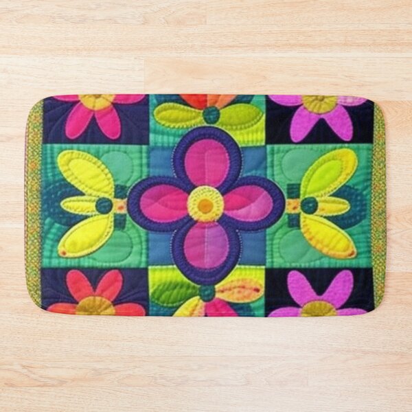 Item preview, Patchwork flowers quilt design  designed and sold by Roxburylane.
