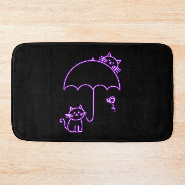 Item preview, Cute cat and glowing purple umbrella designed and sold by TiffyChaa.