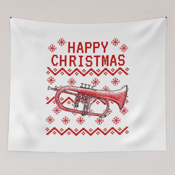 Item preview, Flugelhorn Ugly Christmas Hornist Brass Teacher Musician designed and sold by doodlerob.