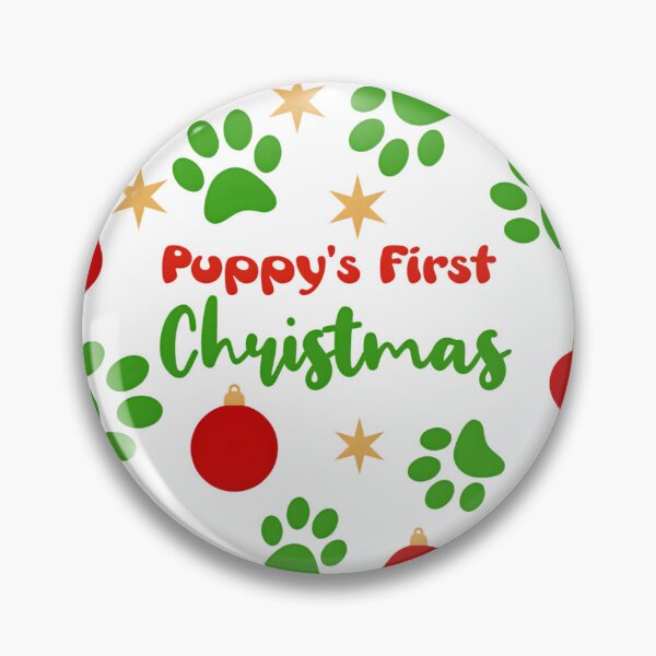 Item preview, Puppy's First Christmas With Paw Prints Ornaments and Christmas Stars designed and sold by PAWsitiveCurios.