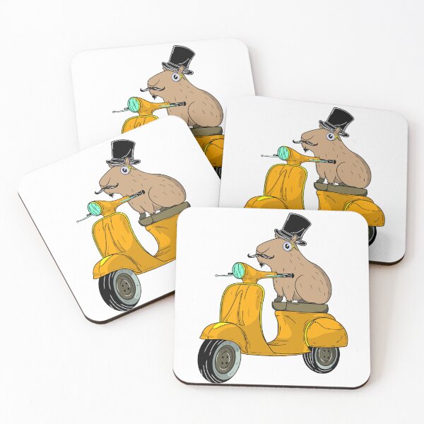 Item preview, vintage capybara on his scooter designed and sold by Dipaula-arte.
